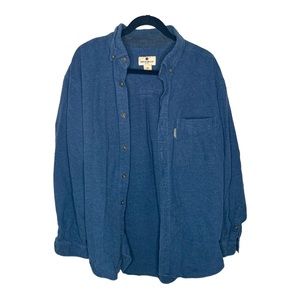 Woolrich Thick Blue Flannel Warm Fall Winter Flannel Size XL